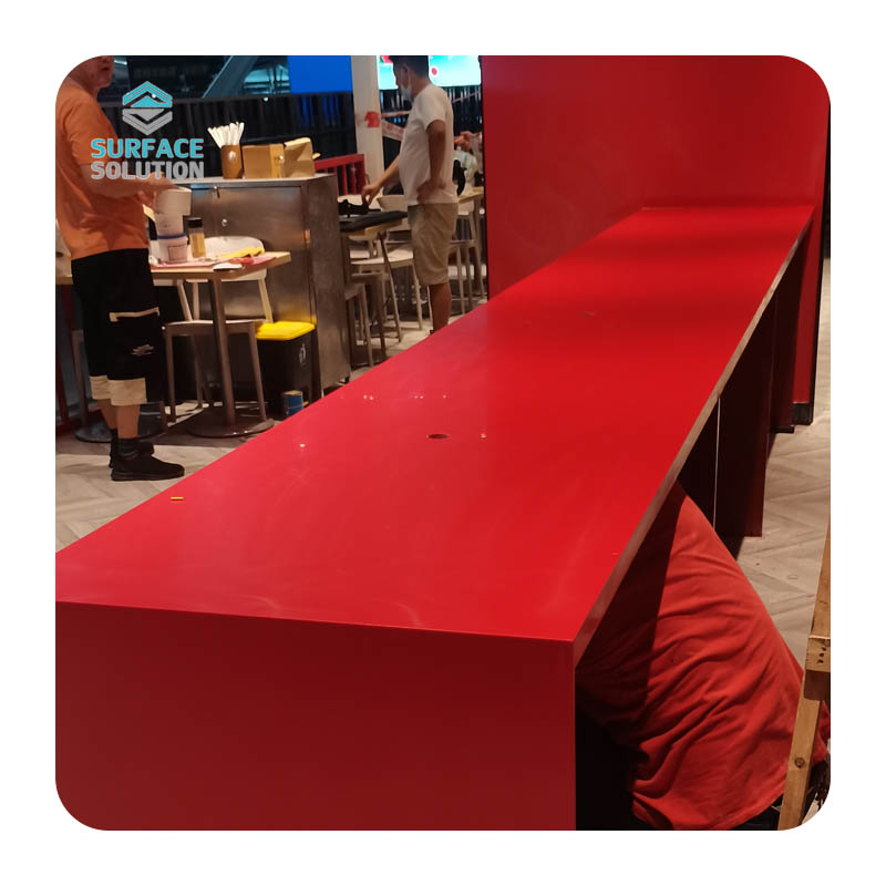 red reception desk red reception desk