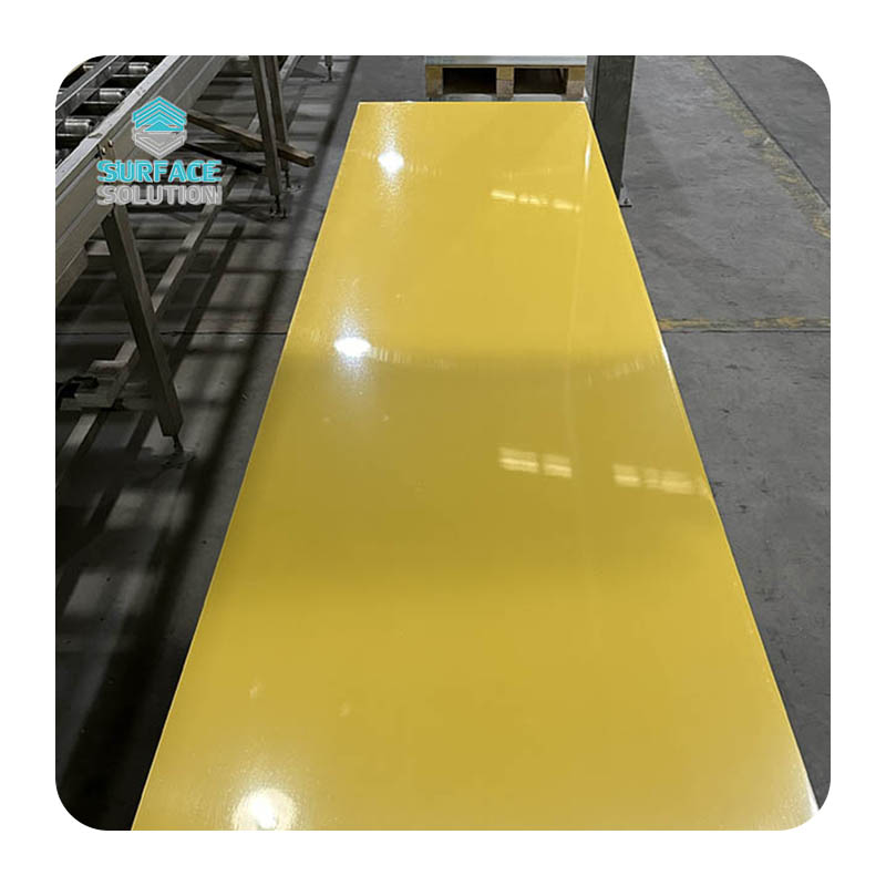 Customized Artificial Stone Solid Surface 3050*760*12mm Big Slabs Yellow Kitchen Countertops Customized Artificial Stone Solid Surface 3050*760*12mm Big Slabs Yellow Kitchen Countertops