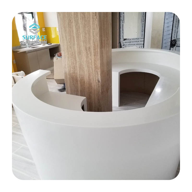 Artificial Stone Acrylic Solid Surface L Shaped Front Reception Desks for Dental Clinic Hotel Hair Salon Bank Artificial Stone Acrylic Solid Surface L Shaped Front Reception Desks for Dental Clinic Hotel Hair Salon Bank