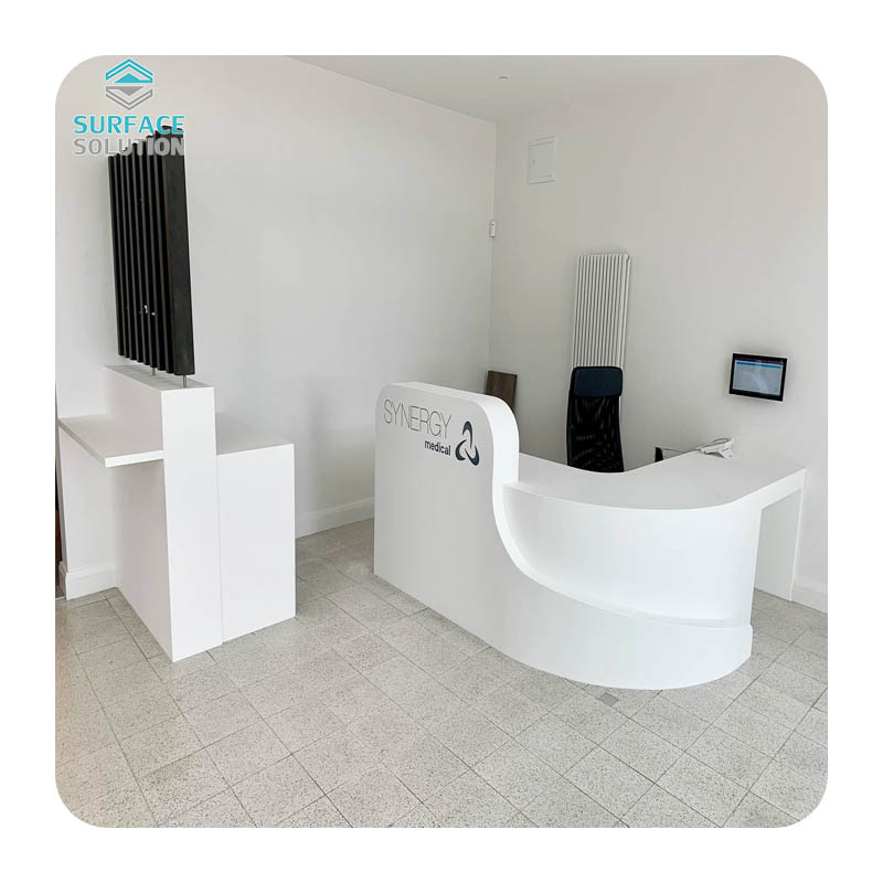 Artificial Stone Half Circle Front Desk Reception Desk Stone Acrylic Solid Surface Slabs Artificial Stone Half Circle Front Desk Reception Desk Stone Acrylic Solid Surface Slabs