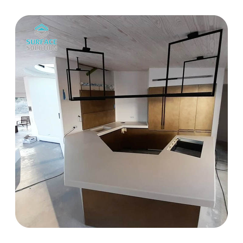 Factory Customized Artificial Stone Acrylic Solid Surface Countertop Home Counter Table for Kitchen  Factory Customized Artificial Stone Acrylic Solid Surface Countertop Home Counter Table for Kitchen
