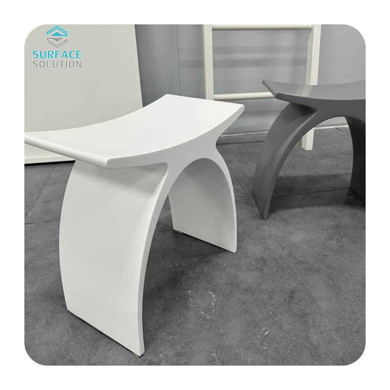 Luxury And Durable 420x230x430mm Custom Acrylic Solid Surface Dry Areas Sleek Design Bathroom Stool  Luxury And Durable 420x230x430mm Custom Acrylic Solid Surface Dry Areas Sleek Design Bathroom Stool
