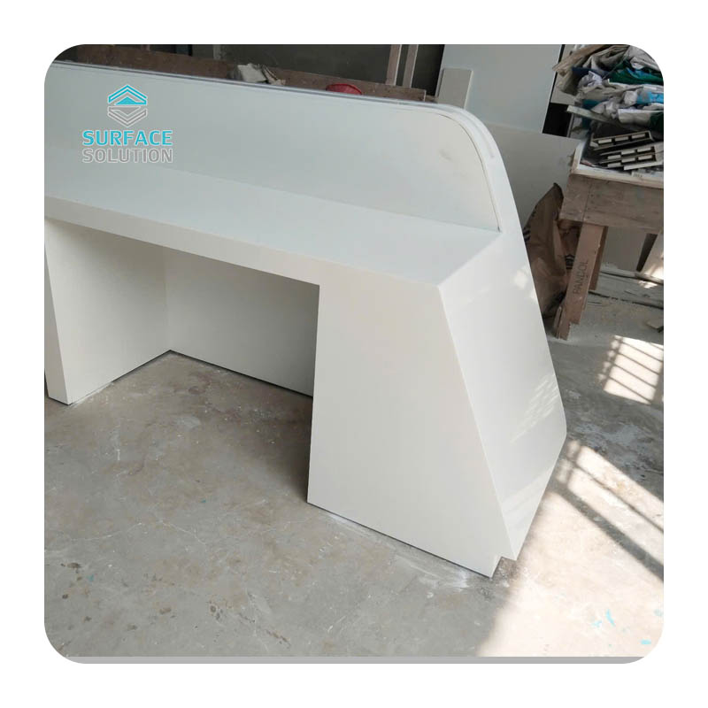 Acrylic Solid Surface Sheet Material - White Black Marble Lobby Reception Desks Stone Acrylic Solid Surface Sheet Material - White Black Marble Lobby Reception Desks Stone