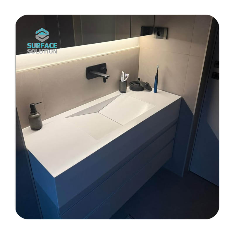 New Design 100% Pure Solid Surface Sanitary Bathroom Basin Hand Sink Basin