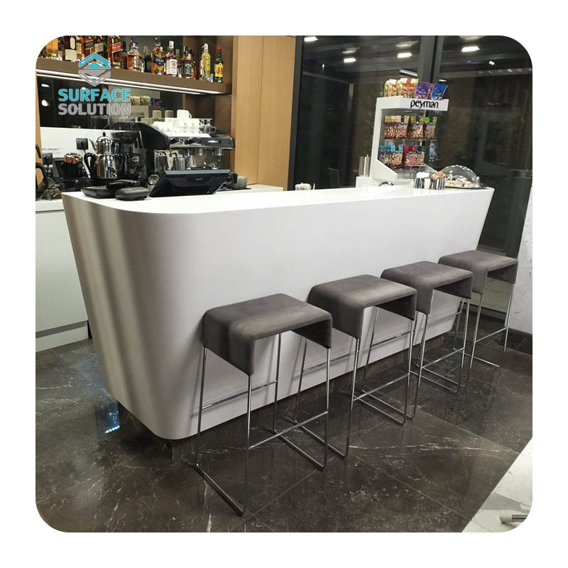 Easy Clean Composite Acrylic Solid Surface Mini Classy Reception Desk for Office/ Beauty Salon Easy Clean Composite Acrylic Solid Surface Mini Classy Reception Desk for Office/ Beauty Salon