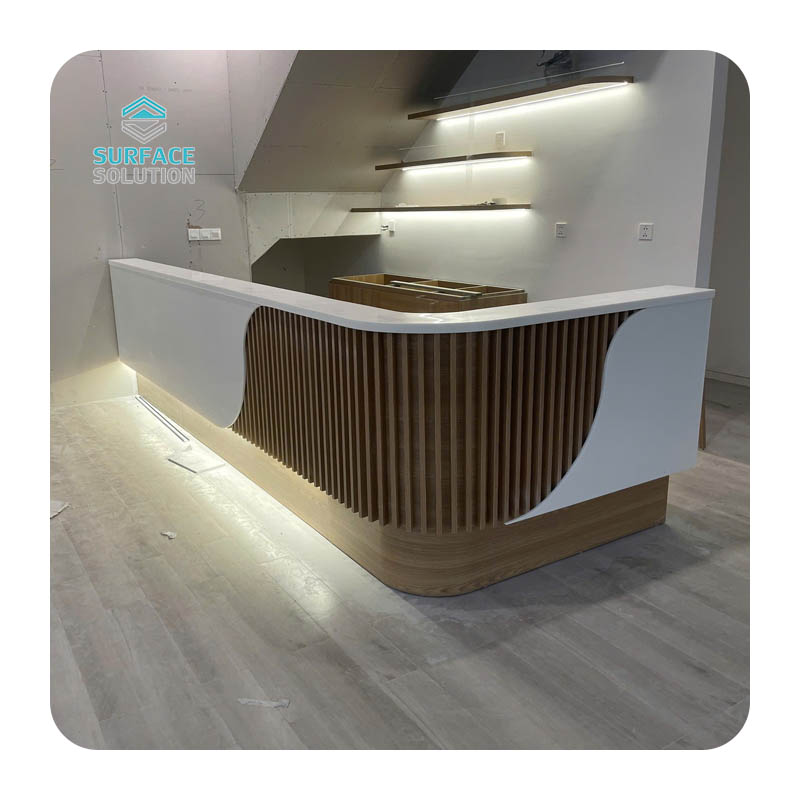 Acrylic Solid Surface Sheet Material - Mini Large Any Shape Front Desk Reception Desk