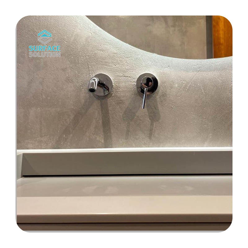 Manufacturer Toilet Bathroom Composite Acrylic Solid Surface Long Narrow Grey Sinks Stone Vanity Sink