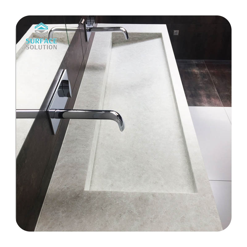 Long Sink Acrylic Solid Surface Bathroom Sink 900cm