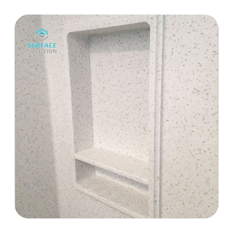 Customized Size Acrylic Solid Surface Stone White Shower Bathroom Niche