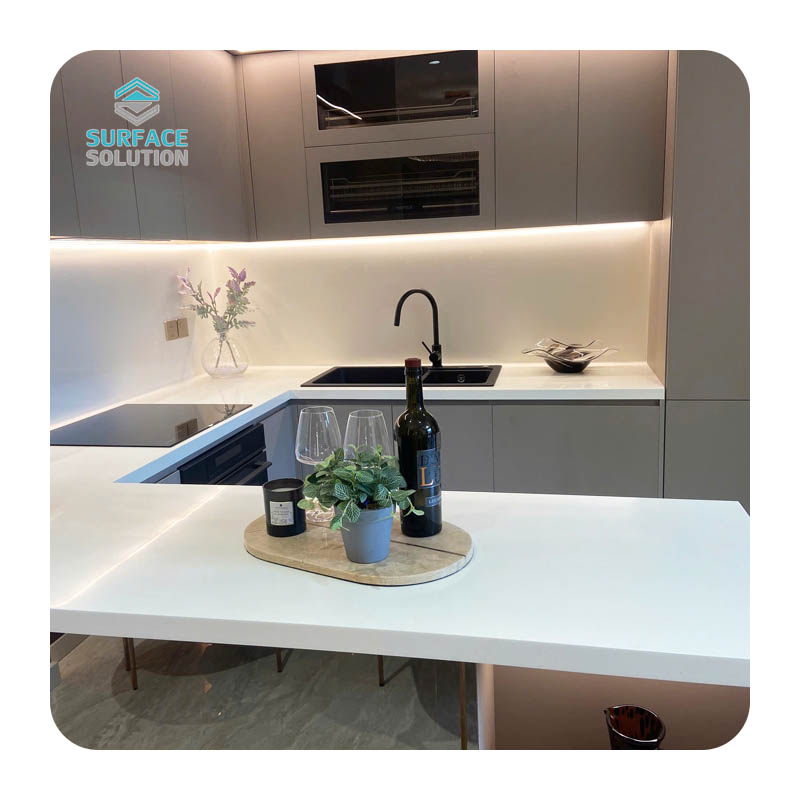 Artificial Stone Pure Acrylic Solid Surface Kitchen Counter Countertop And Cabinets Counter Tops