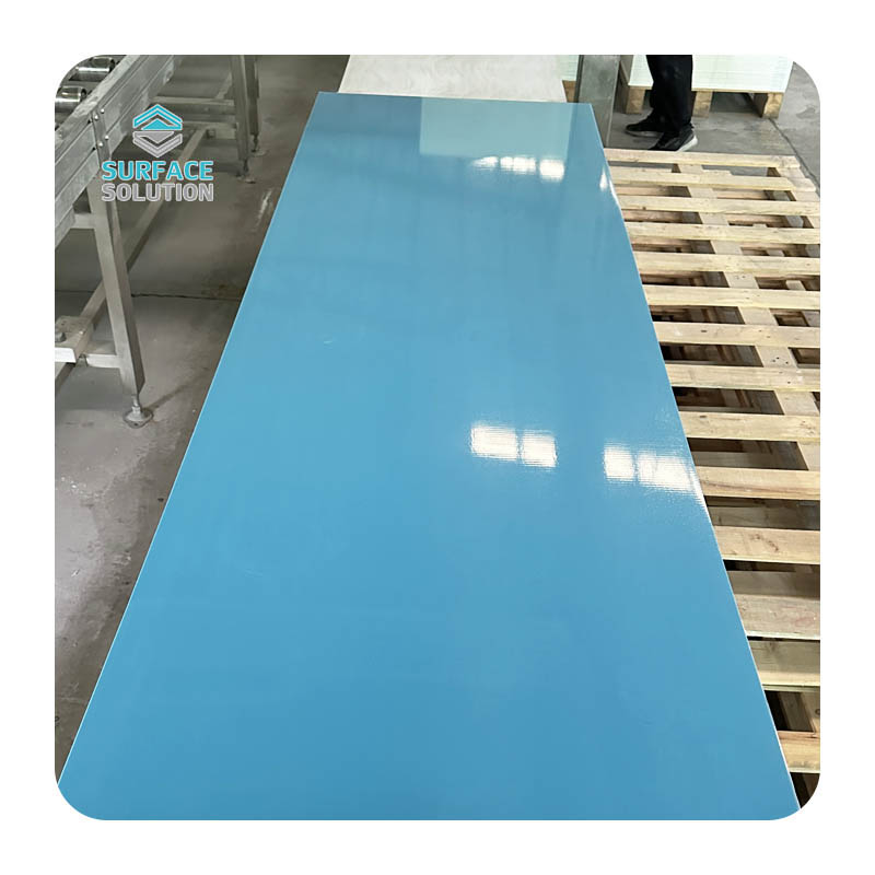 100% Pure And Composite Artificial Stone Slab 12mm Blue Stone Kitchen Countertop 