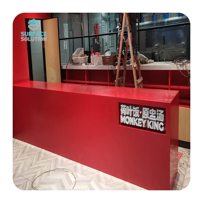 Stone Acrylic Solid Surface Sheet for Circular Reception Desk Hotel