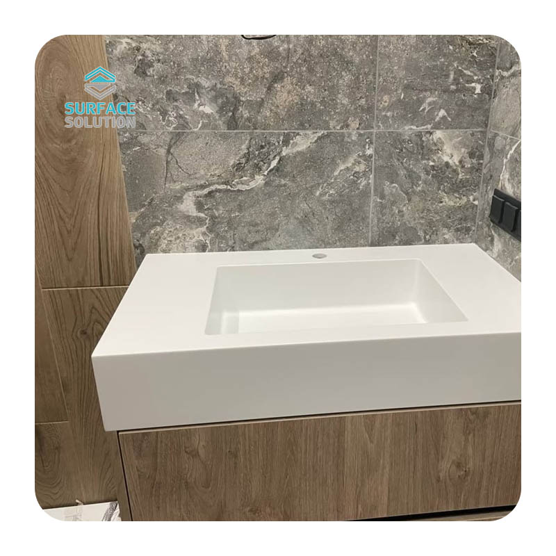 Customized Professional Modified and Pure Acrylic Solid Surface Repairability Bathroom Sinks