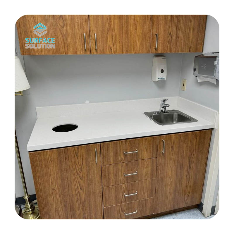 Decorate Professional White High Kitchen Table Solid Surface Acrylics Sheets Counter Tops