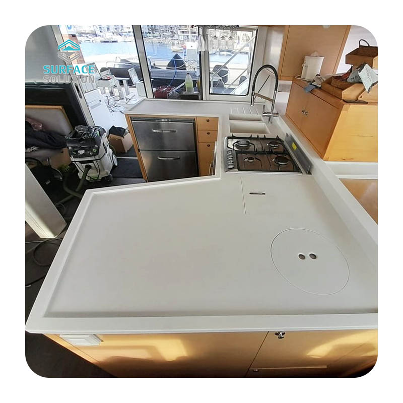 Artificial Stone Acrylic Solid Surface Slabs Modern Luxury Kitchen Tables Superficie Solida 