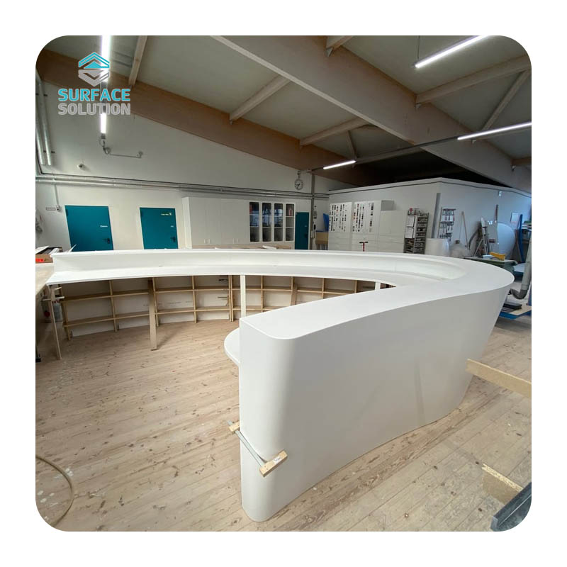 Pure Acrylic Solid Surface Stone Artificial Stone Reception Desk 