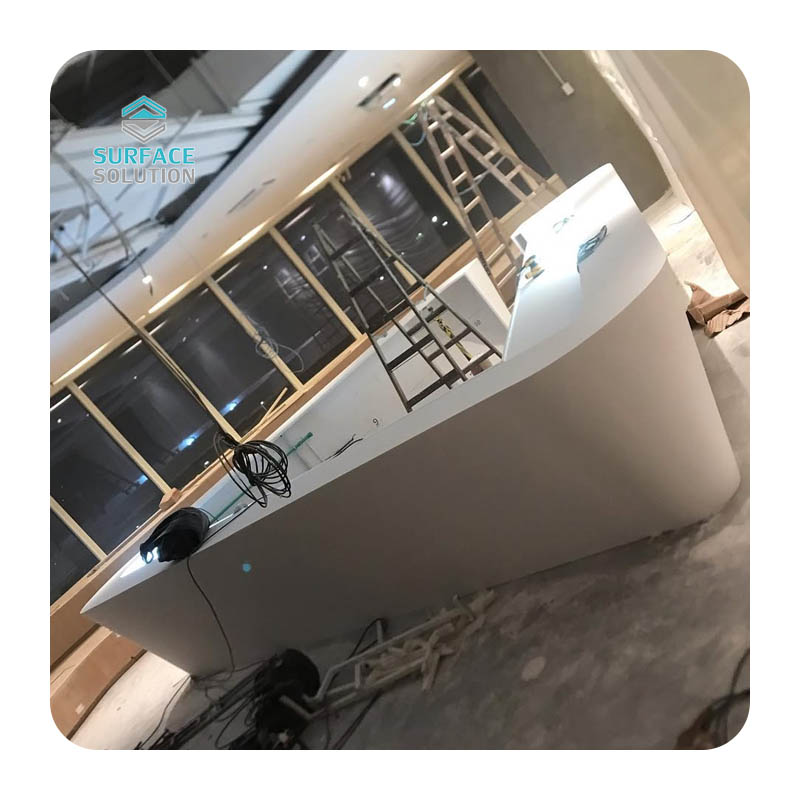 Made in China Artificial Stone Solid Surface Acrylic Panel for Unique Front Reception Desk Counter