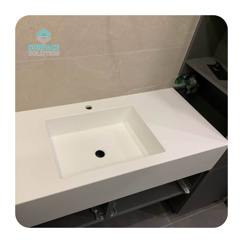 Customized Professional Modified and Pure Acrylic Solid Surface Repairability Bathroom Sinks