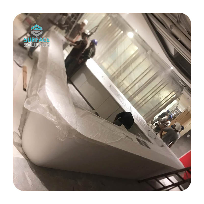 Acrylic Solid Surface Sheet Material -Modern Front Desk Reception Desk Beauty Salon