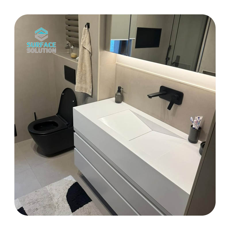 China Wholesale Solid Surface Acrylic Undermount Bathroom Sink