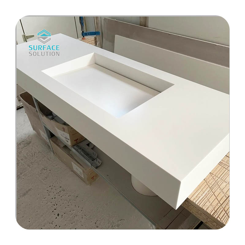 Manufacturer Artificial Stone Acrylic Solid Surface Handwashing Bathroom Sink Basin