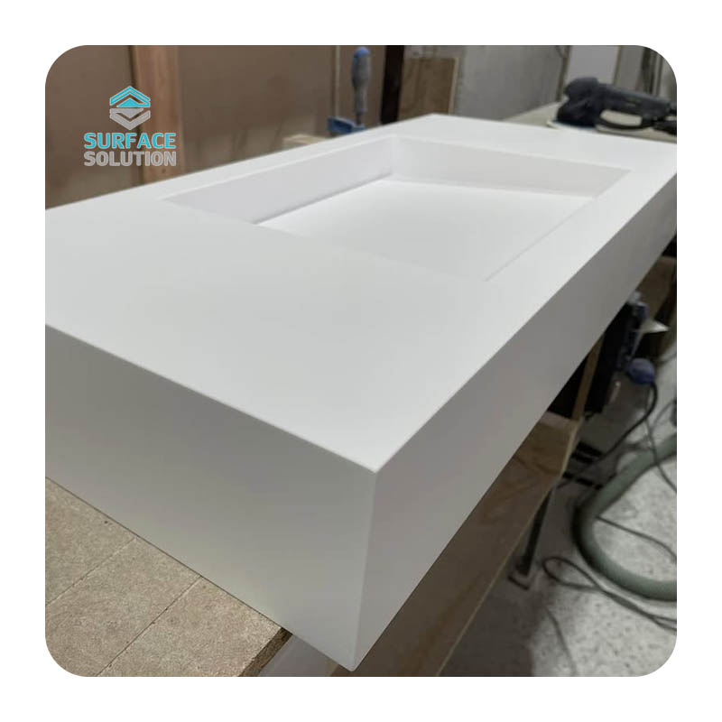 Factory Wholesale Composite Acrylic Solid Surface 600mm Bathroom Sink Hand Basin Sinks
