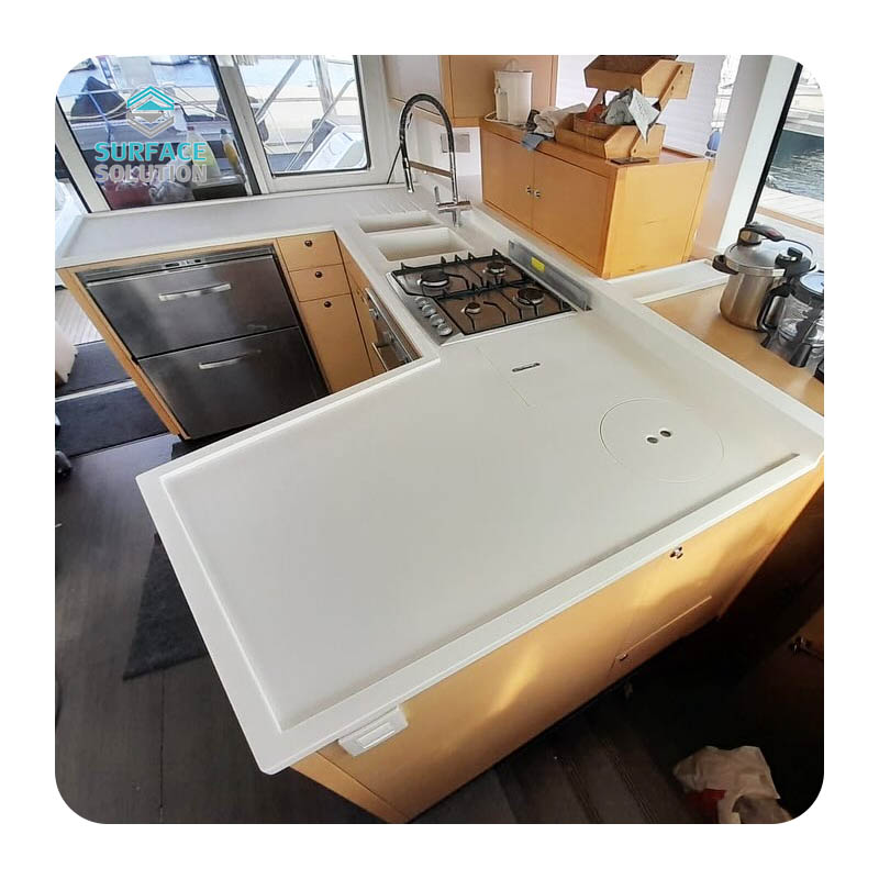Artificial Stone Acrylic Solid Surface Slabs Modern Luxury Kitchen Tables Superficie Solida 