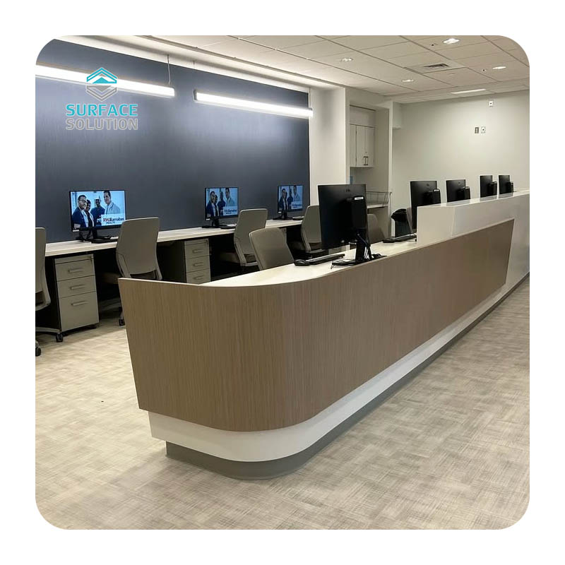 Stone Acrylic Solid Surface Sheet for Circular Reception Desk Hotel