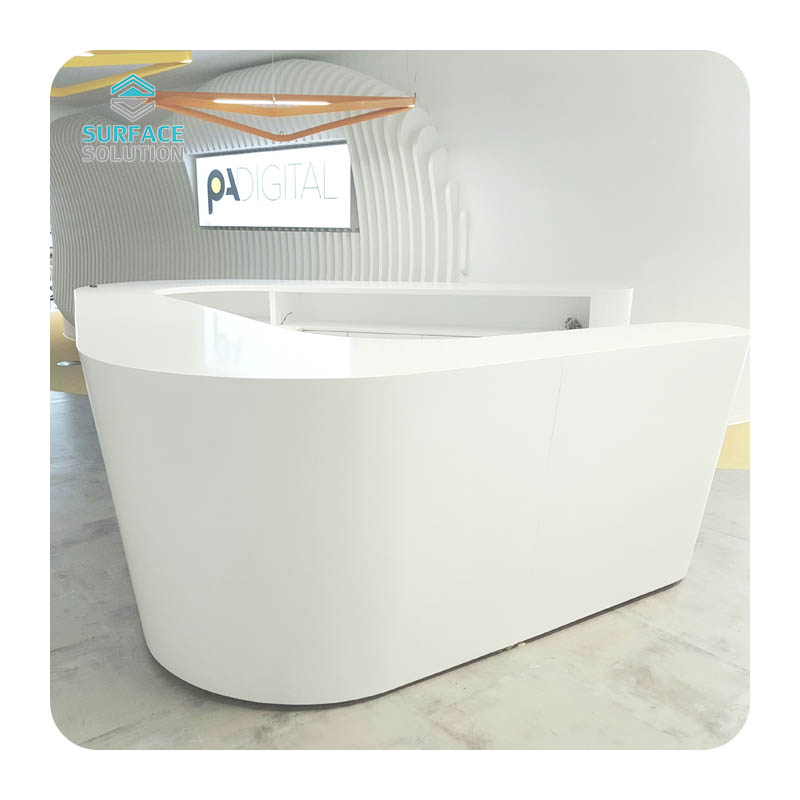 Pure Acrylic Solid Surface Stone Artificial Stone Reception Desk 