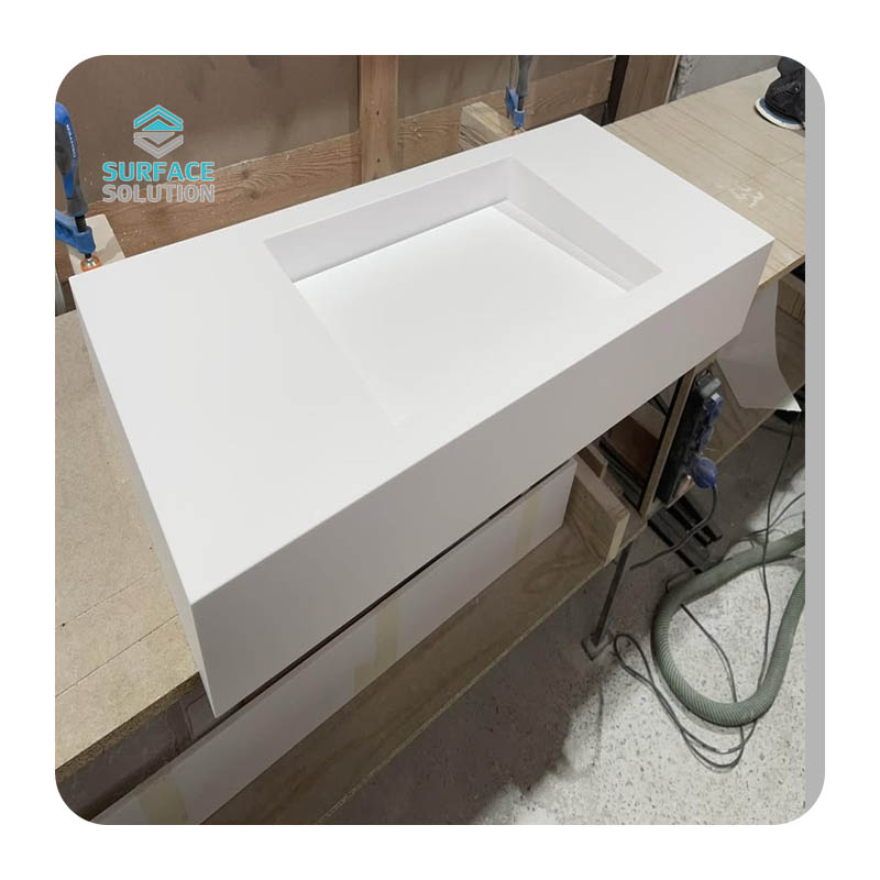 Wholesale Modified OEM Acrylic Solid Surface White Non-toxic Bathroom Sinks