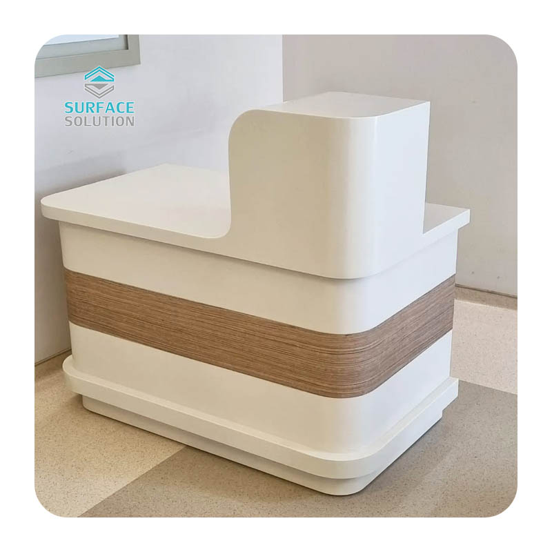 Precision OEM Customization of Veining Solid Surface Stone: Elevating Reception Desk Design for Luxury Interiors