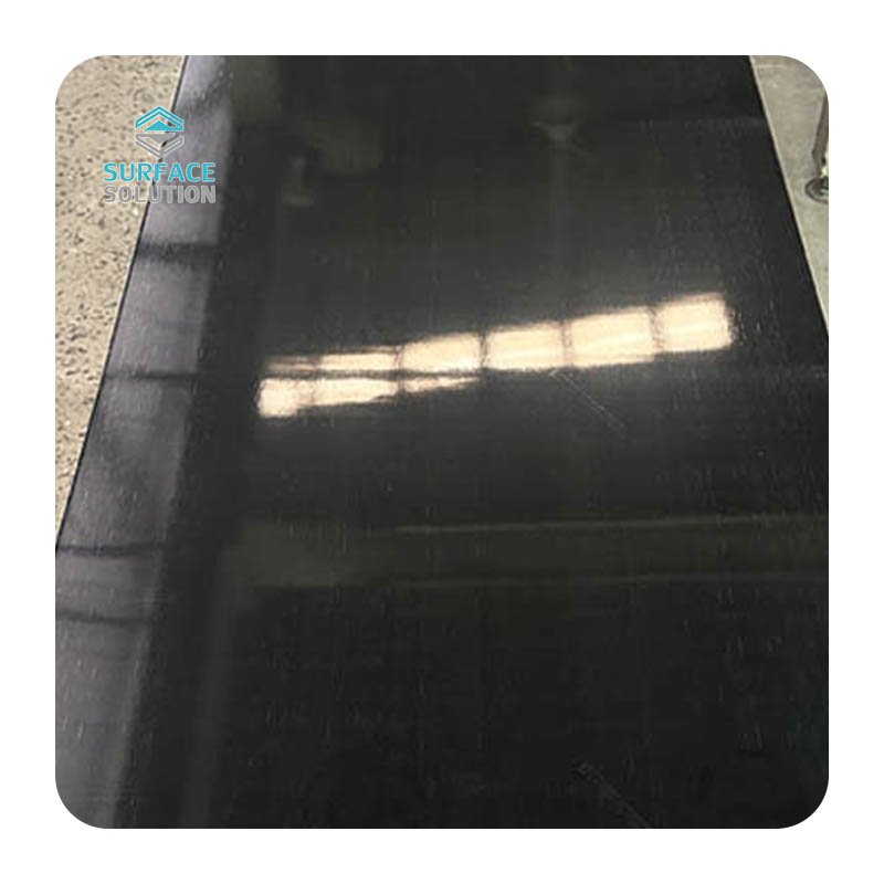 Manufacturer Artificial Stone Panel Black Acrylic Solid Surface 3660*760*12mm Slab for Countertop
