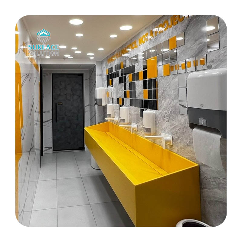 2025 New Modified and Pure Solid Surface Acrylic Heat resistance Luxury Commercial Stone Bathroom Sinks