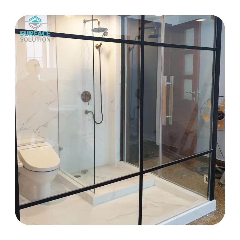 Modern Bathroom Waterproof Acrylic solid surface Stone Shower Walls