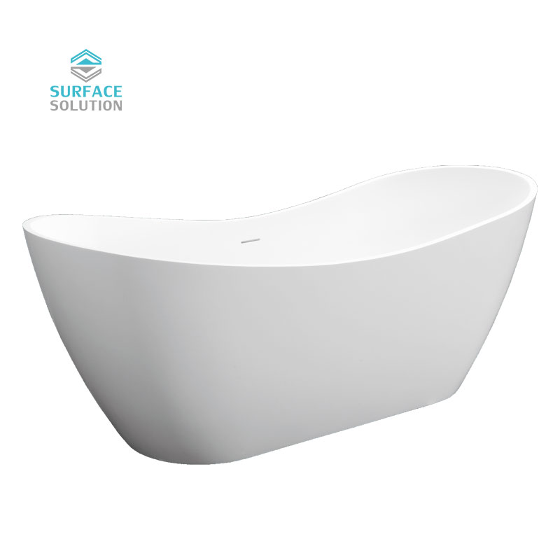 1710x810x590mm White Acrylic Solid Surface Bathtubs Freestanding