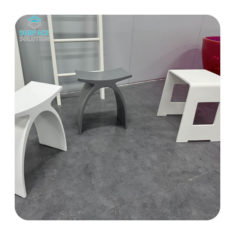 Premium Custom Acrylic Solid Surface Hexagon Stool Modern Geometric Design for Home & Office