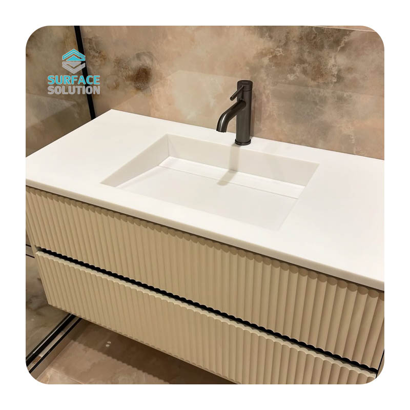 Manufacturer Artificial Stone Solid Surface Toilet Bathroom Sink for Cabinet
