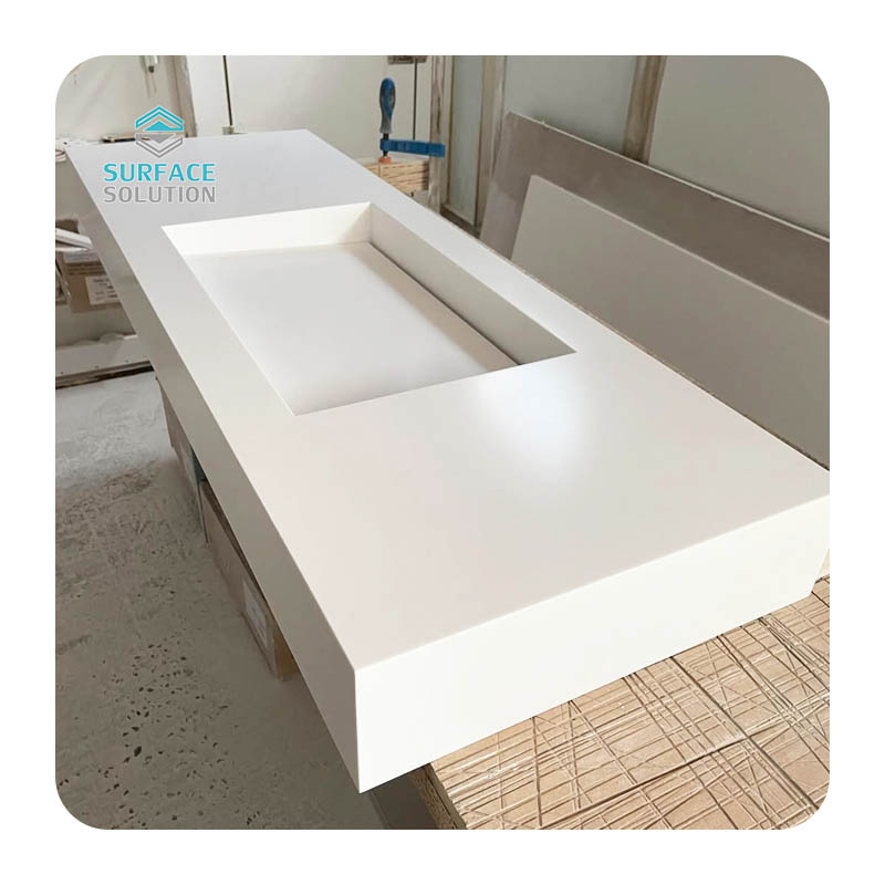 High-end Step Commercial Wall Mounted Bathroom Undermount White Sinks