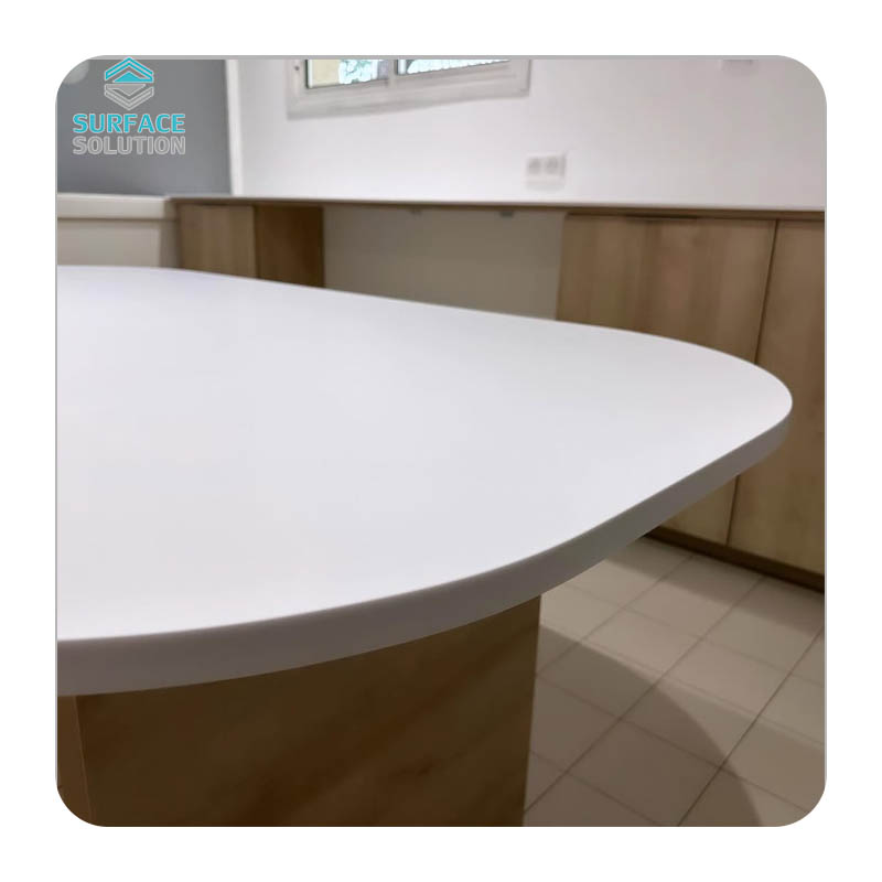 Home Furniture Easy clean Rectangular White acrylic solid surface stone Custom Tabletop