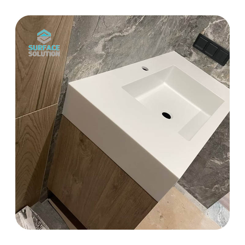 Customized Professional Modified and Pure Acrylic Solid Surface Repairability Bathroom Sinks