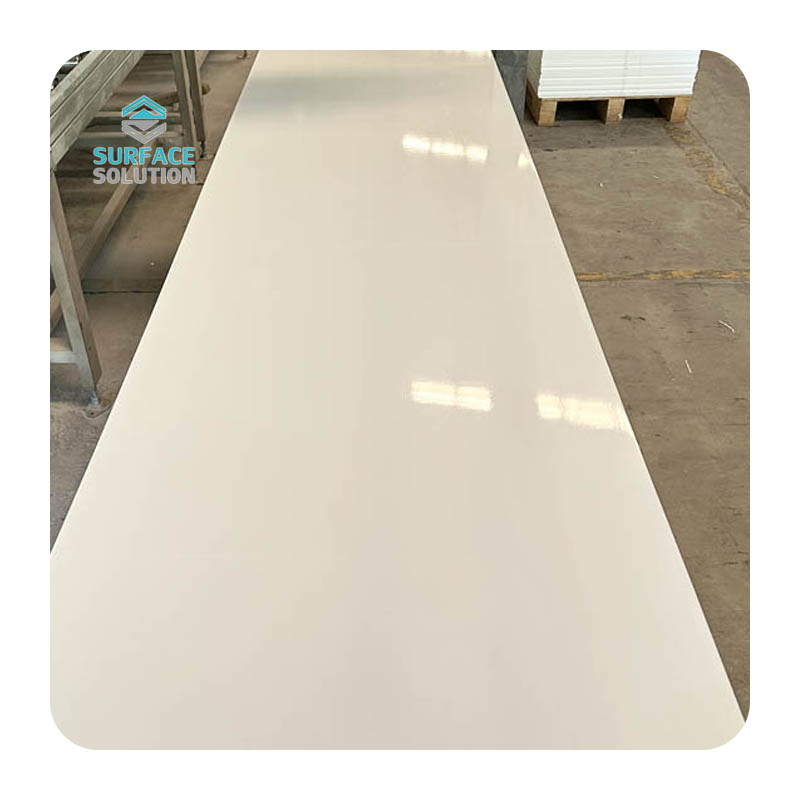 China Factory Pure Acrylic Solid Surface Slabs2440*760*12mm Solid White Easy Clean Kitchen Countertop