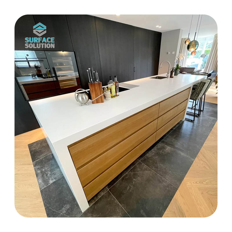 Farmhouse Kitchen Island Table Kitchen Countertop 2440x760x12mm Acrylic Solid Surface Sheet