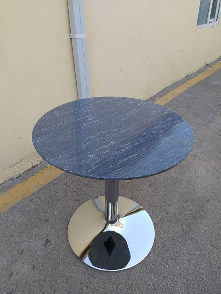 White And Black And Grey Round Kitchen Table Acrylic Solid Surface Materials