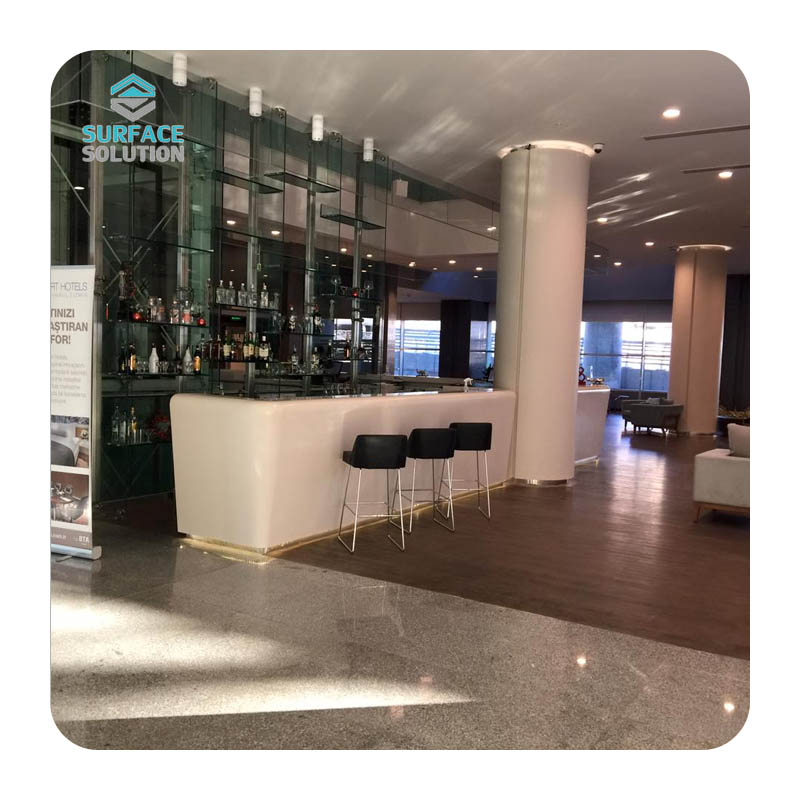 Stone Acrylic Solid Surface Sheet for Circular Reception Desk Hotel