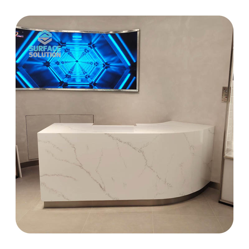 Acrylic Solid Surface Sheet Material -Modern Front Desk Reception Desk Beauty Salon