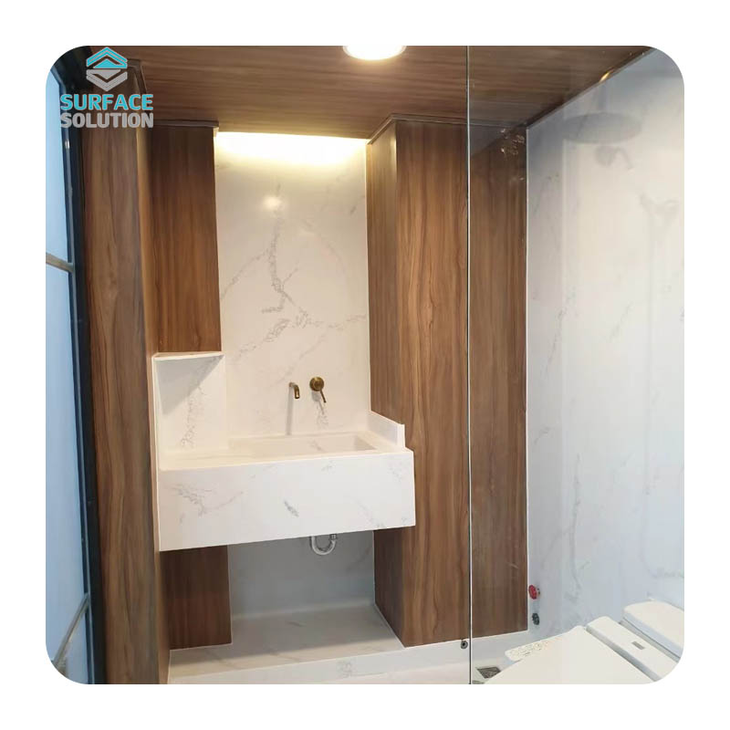 Modern Bathroom Waterproof Acrylic solid surface Stone Shower Walls