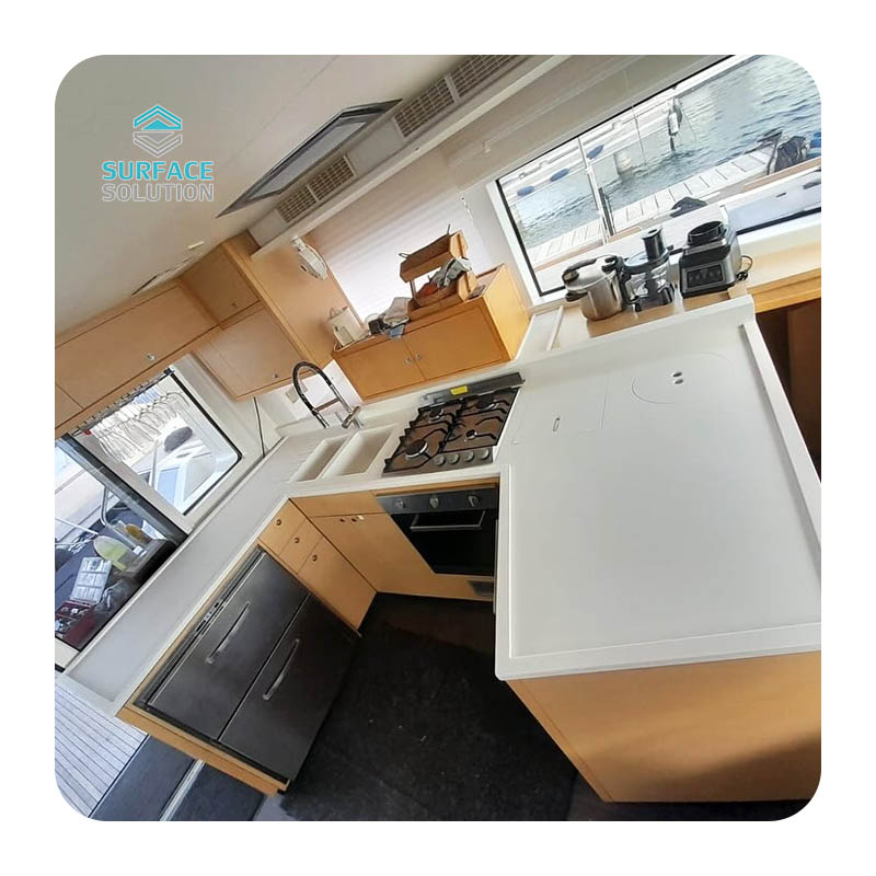 Artificial Stone Acrylic Solid Surface Slabs Modern Luxury Kitchen Tables Superficie Solida 