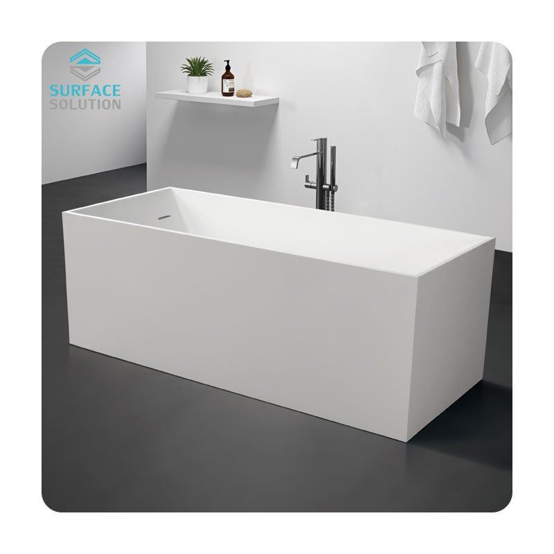 1710x810x590mm White Acrylic Solid Surface Bathtubs Freestanding