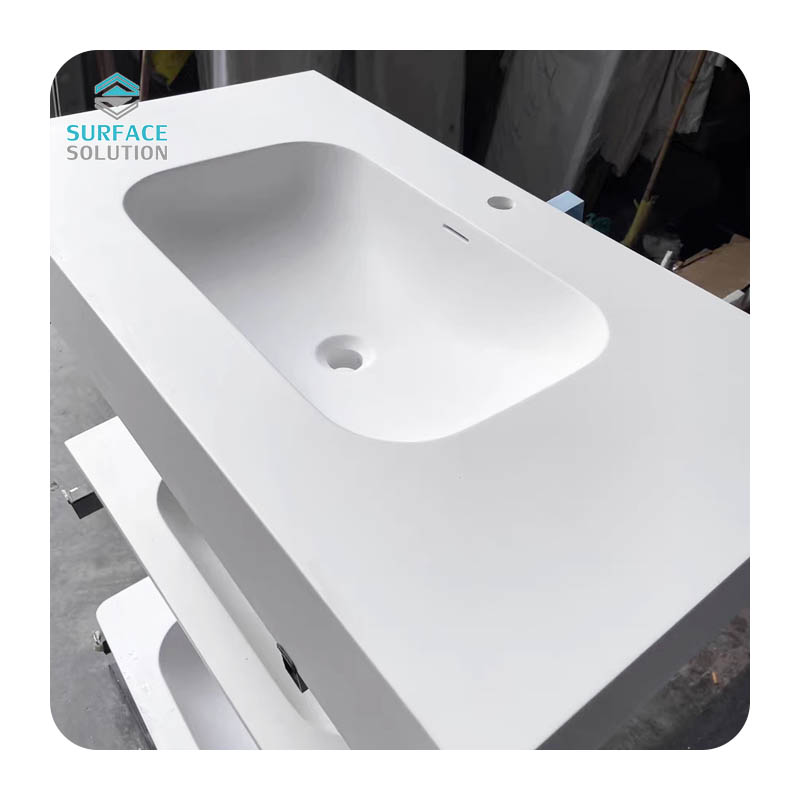 Made in China Bathroom One Piece Mold Waterproof Acrylic Solid Surface Basin Toilets Sinks Vanity Sink Bathroom Vanities