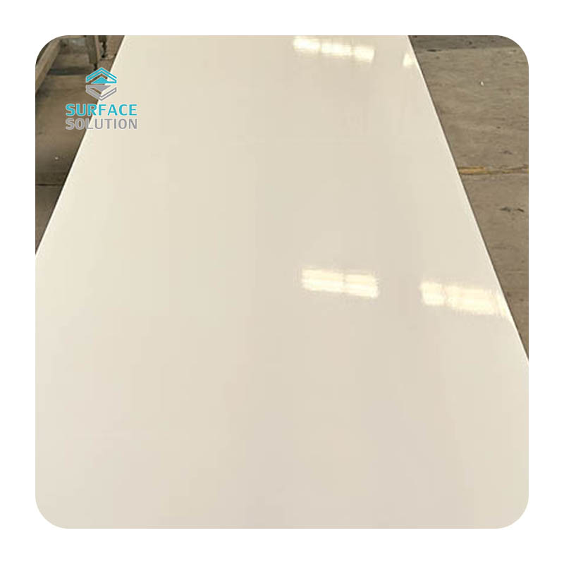 China Factory Pure Acrylic Solid Surface Slabs2440*760*12mm Solid White Easy Clean Kitchen Countertop